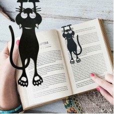 Marcador De Páginas Modelo Gato Curioso Libro Lectura